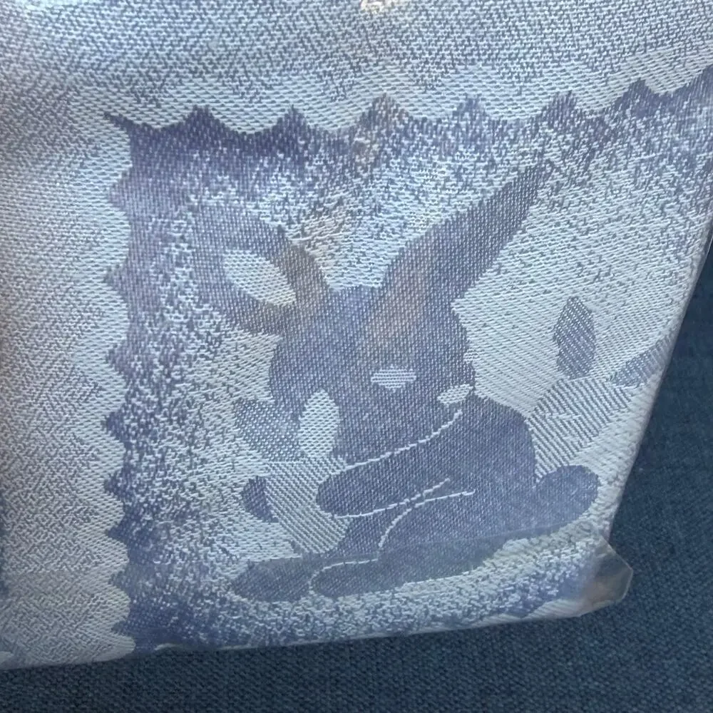 Blossums & Blooms Blue Easter Napkin Set of 4 Damask? Spring Bunny Rabbit NOS
